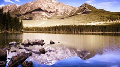 Landscapes nature Mountains reflections