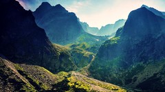 Landscapes nature Mountains sunlight