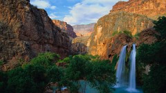 Landscapes nature Mountains waterfalls