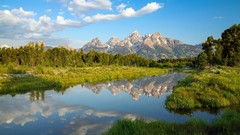 Landscapes nature Mountains Wyoming reflections USA rivers 