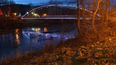 Landscapes nature night Bridges rivers
