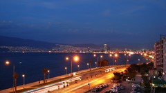 Landscapes nature night lights Izmir Turkey