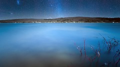 Landscapes nature night Stars calm Canada Milky Way lakes 