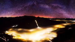 Landscapes nature night Stars lights germany Milky Way 