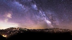 Landscapes nature night Stars Mountains germany bavaria Milky 