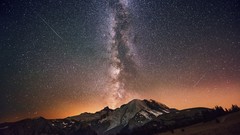 Landscapes nature night Stars Mountains Milky Way skies outer 