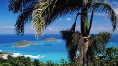 Landscapes nature ocean Islands brass