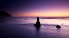 Landscapes nature purple evening Beaches