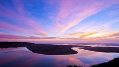 Landscapes nature purple lakes reflections