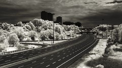 Landscapes nature roads monochrome