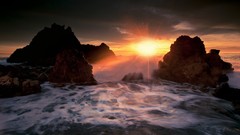 Landscapes nature rock sun