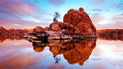 Landscapes nature rocks reflections