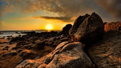 Landscapes nature rocks shore