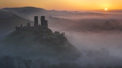 Landscapes nature ruins fog