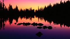 Landscapes nature silhouettes reflections