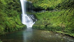 Landscapes nature silver Oregon falls