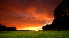 Landscapes nature sky evening wires