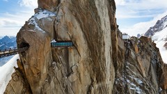 Landscapes nature snow blue Mountains clouds white France Alps 