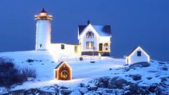 Landscapes nature snow buildings