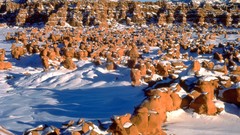 Landscapes nature snow Goblins Utah rocks valleys