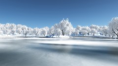 Landscapes nature snow lakes snow landscapes
