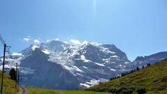 Landscapes nature snow Mountains Alps outdoors railroad tracks