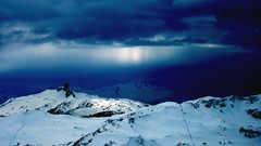 Landscapes nature snow Mountains clouds