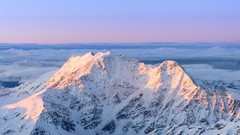 Landscapes nature snow Mountains clouds