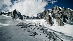 Landscapes nature snow Mountains clouds France Alps snow 
