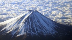 Landscapes nature snow Mountains clouds Japan mount fuji