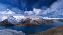 Landscapes nature snow Mountains clouds lakes skyscapes