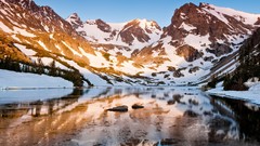 Landscapes nature snow Mountains lakes