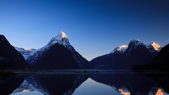 Landscapes nature snow Mountains lakes reflections