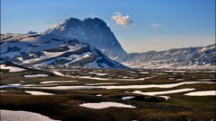Landscapes nature snow Mountains panorama Italy italia Gran 