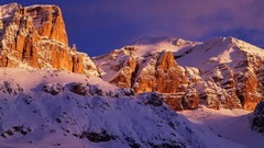Landscapes nature snow Mountains red Italy rocks