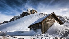 Landscapes nature snow Mountains snow landscapes chalets