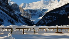 Landscapes nature snow Mountains sunlight lake louise