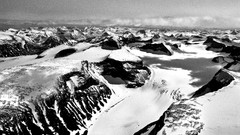 Landscapes nature snow Mountains valleys grayscale
