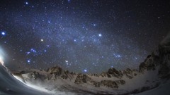 Landscapes nature snow Stars Japan Christmas outer space