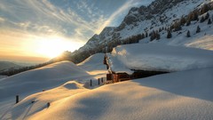 Landscapes nature snow sun Austria
