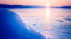 Landscapes nature snow sun dawn ice lakes