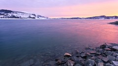 Landscapes nature snow water dawn hills calm Italy rocks lakes