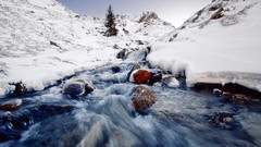 Landscapes nature snow water rivers