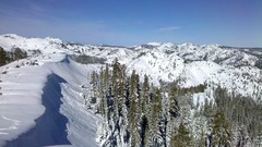 Landscapes nature snow winter blue Mountains sky Wood