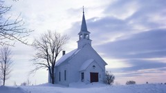 Landscapes nature snow winter buildings