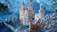 Landscapes nature snow winter Castles