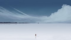 Landscapes nature snow winter clouds artwork