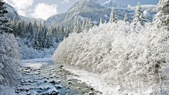 Landscapes nature snow winter ice rivers