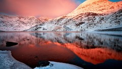 Landscapes nature snow winter Mountains clouds lakes