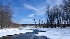 Landscapes nature snow winter streams landmark